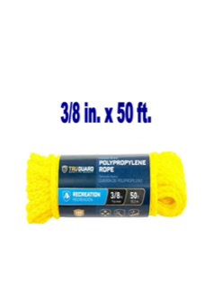 Yellow 3/8 in. X 50 ft. Hollow Core Polypropylene Rope Load Limit 185