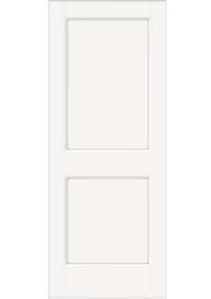 32 in. X 80 in. White Wood Door Double Panel Design. - H310969417