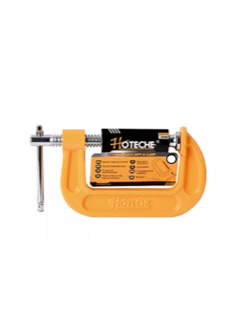 4-Pack Heavy Duty 8 Inch C-Clamps - Orange Iron Alloy Steel, 5900 Lbs Clamping Force, 3-3/8" Throat Depth