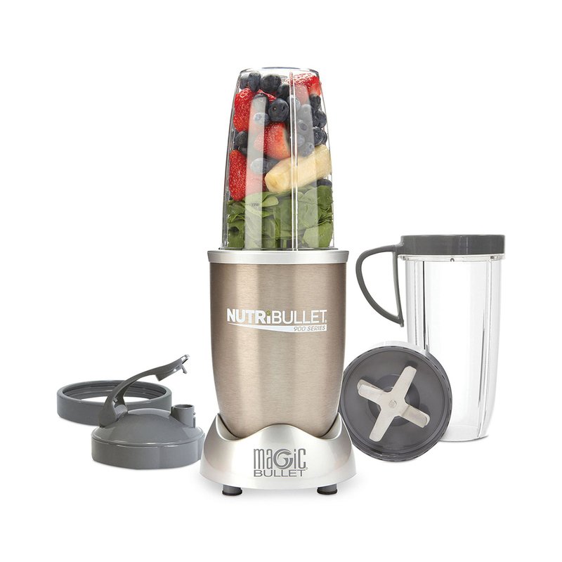 Nutribullet Pro 900w with 9 Original Accessories, Black, Food Sprayer with  500 and 900 ml Cups, Food Processor, Crushes Seeds and Nuts, Leaves No